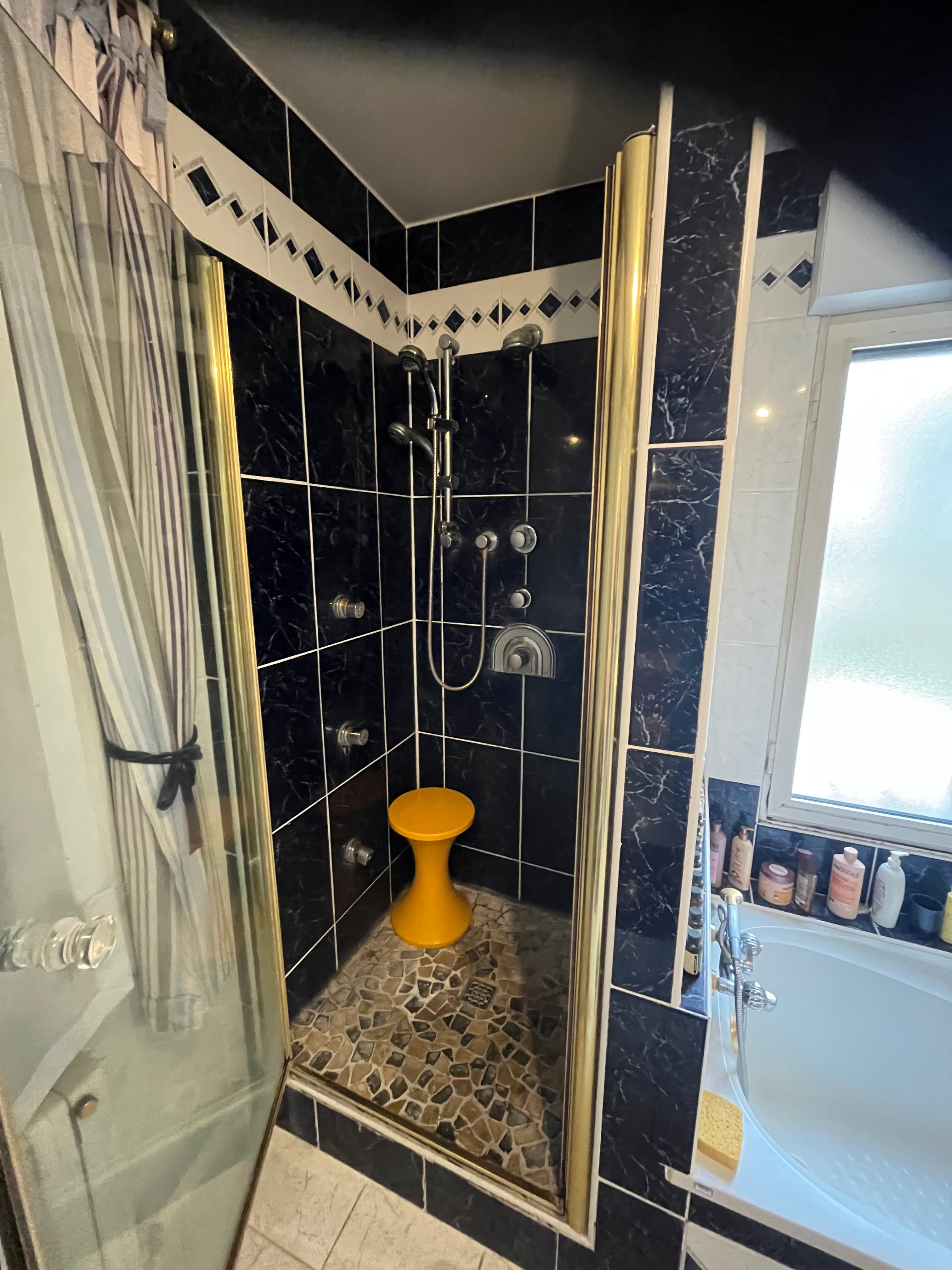 Avant travaux, ancienne salle de bain avec baignoire : réalisation 2, Douche installée en 1 journée